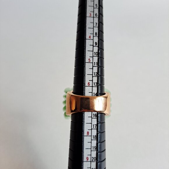 Angelique De Paris Green Resin Rectangular Ring Size 7 - Picture 12 of 16